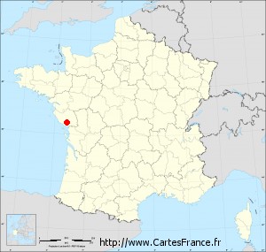 Fond de carte administrative de La Bretonnière-la-Claye petit format